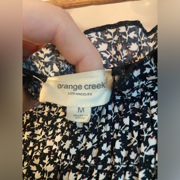 Orange Creek Lost Angeles Smocked Off the Shoulder Midi Dress Cottagecore - Picture 2 of 5